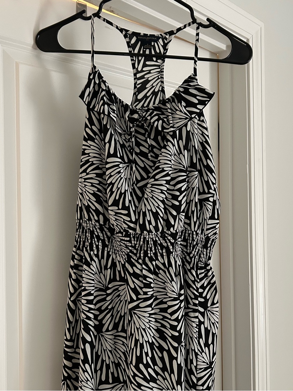 Banana Republic Black & White Floral Maxi Dress